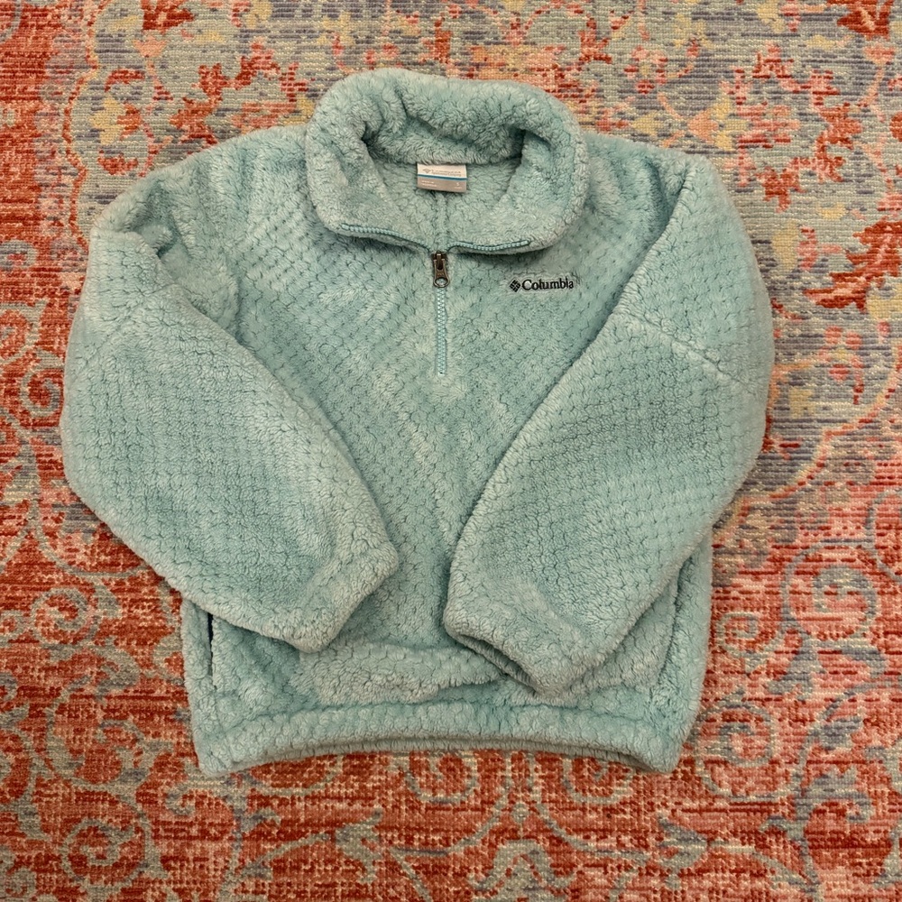 Columbia Kids' Light Teal Fleece Pullover Size Small 7/8